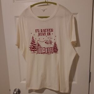 Maurices I'd Rather Stay In Tee, NWT